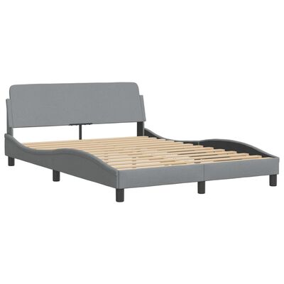 vidaXL Bedframe zonder matras stof lichtgrijs 140x200 cm