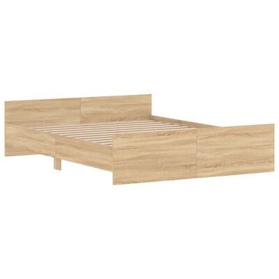 vidaXL Bedframe met hoofd- en voeteneinde sonoma eikenkleur 140x200 cm