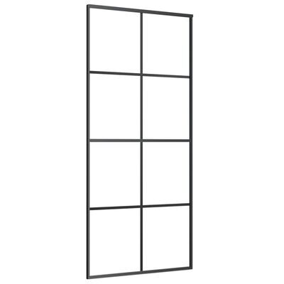 vidaXL Schuifdeur met beslag 90x205 cm ESG-glas en aluminium