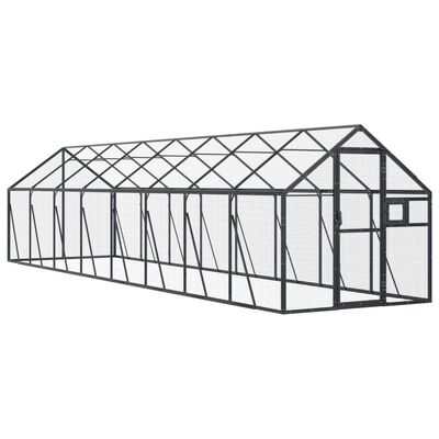 vidaXL Volière 1,79x8x1,85 m aluminium antracietkleurig