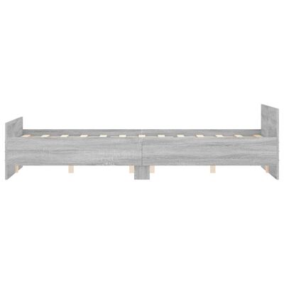 vidaXL Bedframe met hoofd- en voeteneinde grijs sonoma 140x190 cm