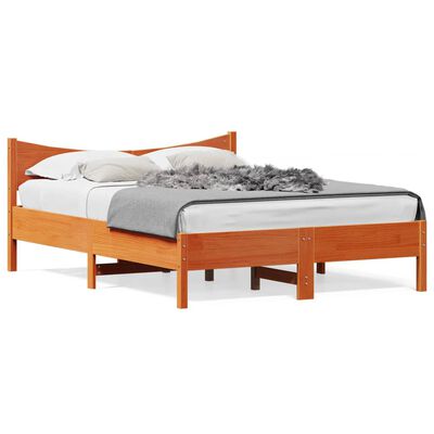 vidaXL Bedframe zonder matras massief grenenhout wasbruin 120x200 cm