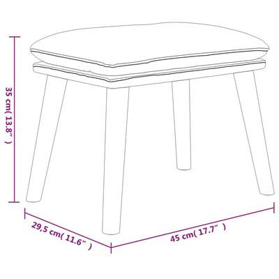 vidaXL Voetenbank 45x29,5x35 cm fluweel lichtgrijs