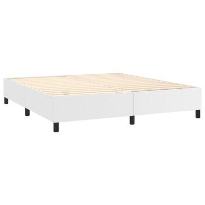 vidaXL Boxspring met matras kunstleer wit 160x200 cm