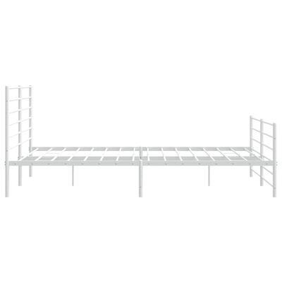 vidaXL Bedframe met hoofd- en voeteneinde metaal wit 180x200 cm