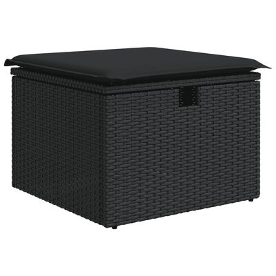 vidaXL 8-delige Loungeset met kussens poly rattan zwart