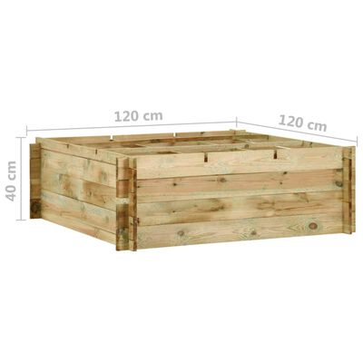 vidaXL Plantenbak 120x120x40 cm geïmpregneerd grenenhout