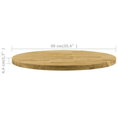 vidaXL Tafelblad rond 44 mm 900 mm massief eikenhout