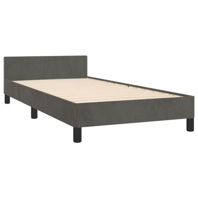 vidaXL Bedframe met hoofdeinde fluweel donkergrijs 80x200 cm