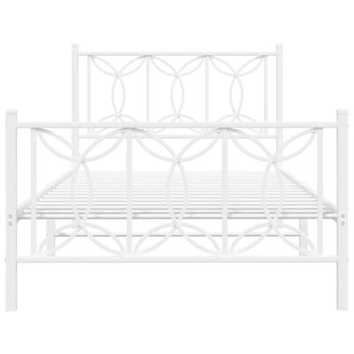 vidaXL Bedframe met hoofd- en voeteneinde metaal wit 100x200 cm