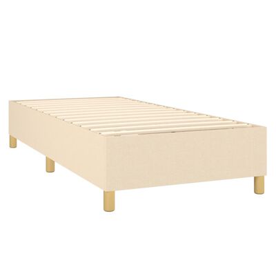 vidaXL Boxspring met matras en LED stof crèmekleurig 90x190 cm