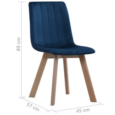 vidaXL Eetkamerstoelen 2 st fluweel blauw