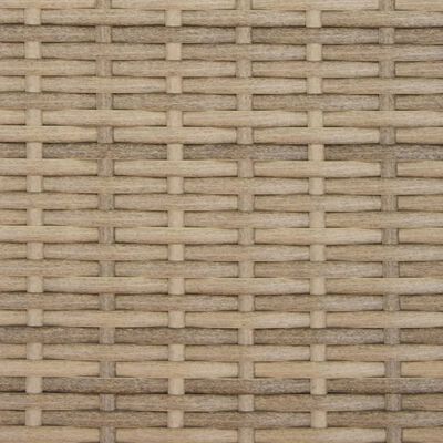 vidaXL Ligbed 2-persoons luifel en kussens poly rattan gemengd beige