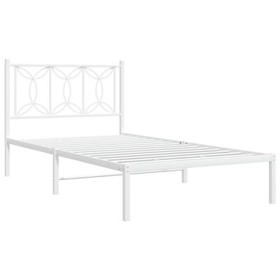 vidaXL Bedframe met hoofdbord metaal wit 100x200 cm