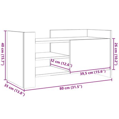 vidaXL Tv-meubel 80x35x40 cm bewerkt hout bruin eikenkleurig