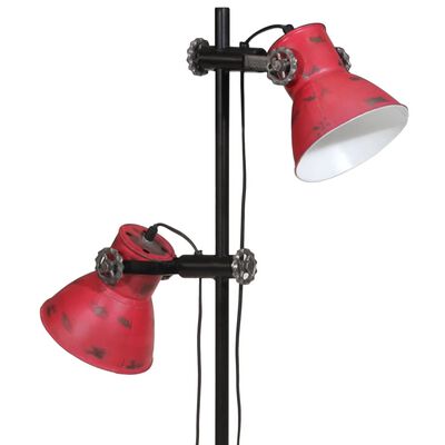 vidaXL Vloerlamp 25 W E27 25x25x90/160 cm verweerd rood