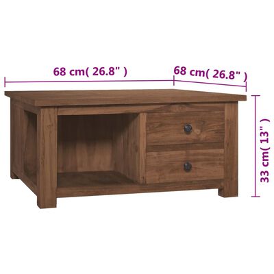 vidaXL Salontafel 68x68x33 cm massief teakhout