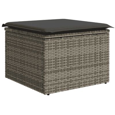 vidaXL 8-delige Loungeset met kussens poly rattan grijs