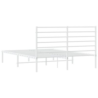 vidaXL Bedframe met hoofdbord metaal wit 120x190 cm