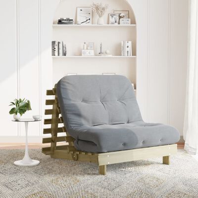 vidaXL Futon slaapbank met matras 100x206x11 cm geïmpregneerd hout