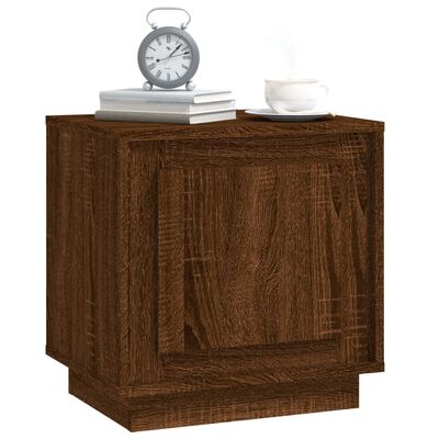 vidaXL Nachtkastje 44x35x45 cm bewerkt hout bruin eikenkleur