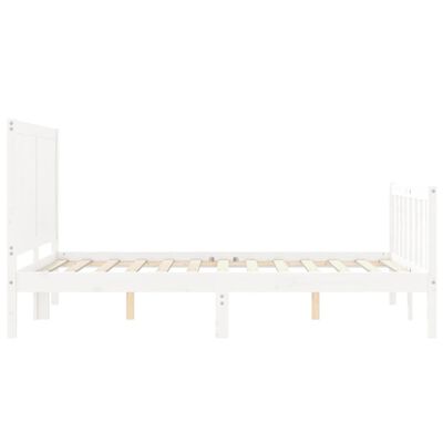 vidaXL Bedframe zonder matras massief grenenhout wit 140x200 cm