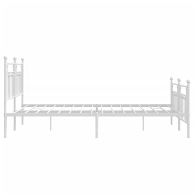 vidaXL Bedframe met hoofd- en voeteneinde metaal wit 180x200 cm