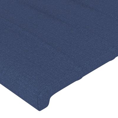 vidaXL Hoofdbord met randen 103x23x118/128 cm stof blauw