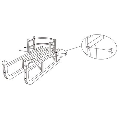 vidaXL Rugleuning voor slee multiplex blauw