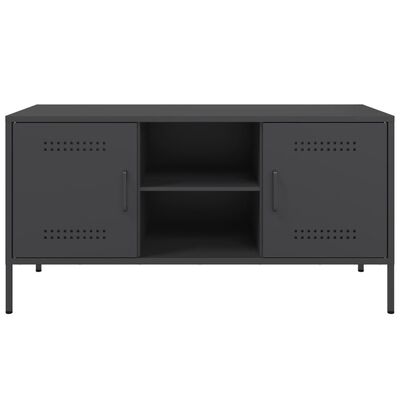 vidaXL Tv-meubel 100,5x39x50,5 cm staal zwart