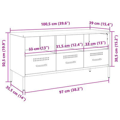 vidaXL Tv-meubel 100,5x39x50,5 cm staal roze