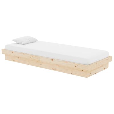 vidaXL Bedframe massief hout 75x190 cm