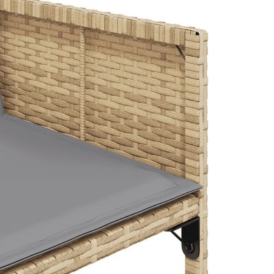 vidaXL 11-delige Tuinset met kussens poly rattan gemengd beige