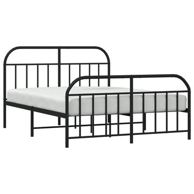 vidaXL Bedframe met hoofd- en voeteneinde metaal zwart 140x200 cm