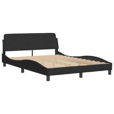 vidaXL Bedframe met hoofdeinde fluweel zwart 140x200 cm