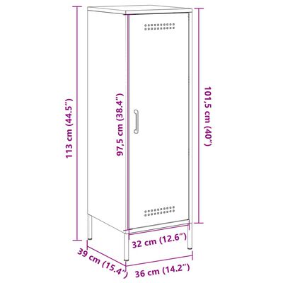 vidaXL Hoge kast 36x39x113 cm staal olijfgroen