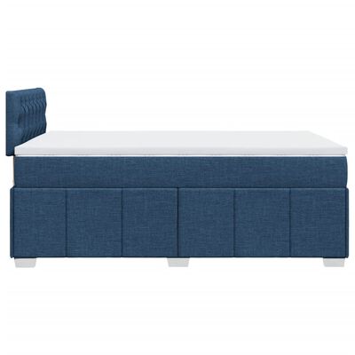 vidaXL Boxspring met matras stof blauw 120x200 cm