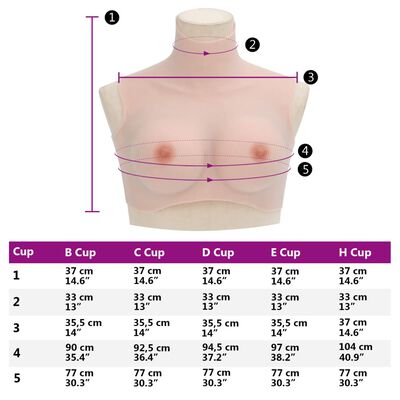 vidaXL Borstprothese D-cup silicone Kaukasisch