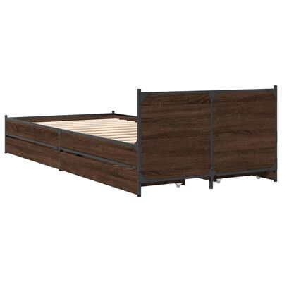 vidaXL Bedframe met lades bewerkt hout bruin eikenkleur 100x200 cm