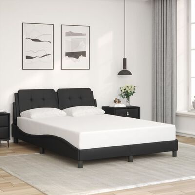 vidaXL Bedframe met LED-verlichting kunstleer zwart 120x200 cm