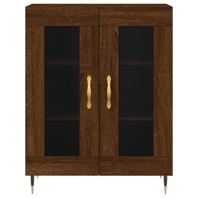 vidaXL Hoge kast 69,5x34x180 cm bewerkt hout bruin eikenkleur