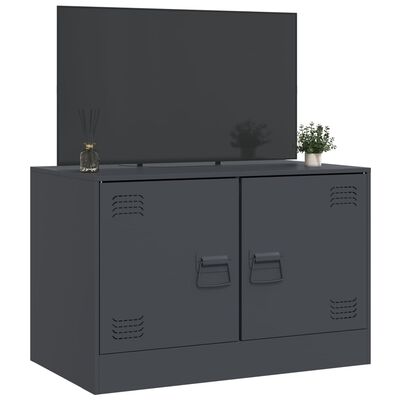 vidaXL Tv-meubel 67x39x44 cm staal antracietkleurig