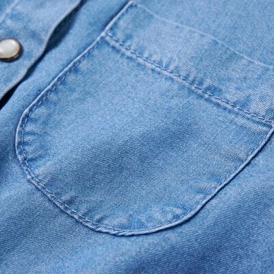 Kinderjurk met lange mouwen 140 marineblauw en denimblauw