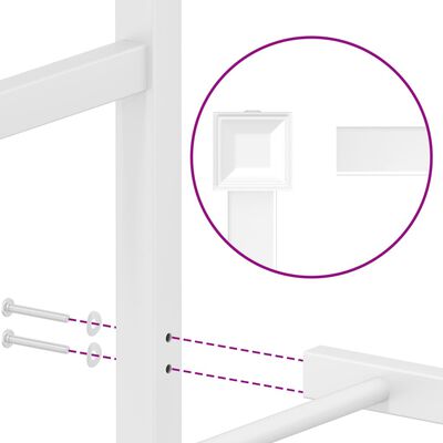 vidaXL Bedframe met hoofd- en voeteneinde metaal wit 200x200 cm