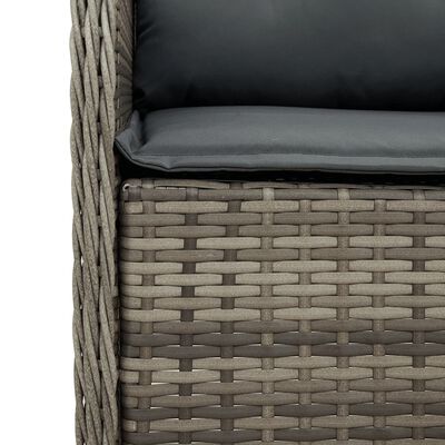 vidaXL 5-delige Tuinset met kussens poly rattan grijs