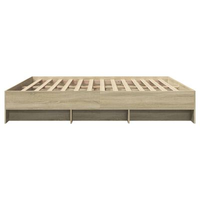 vidaXL Bedframe bewerkt hout sonoma eikenkleurig 200x200 cm