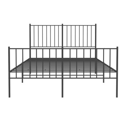 vidaXL Bedframe met hoofd- en voeteneinde metaal zwart 120x190 cm