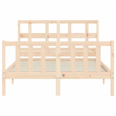 vidaXL Bedframe met hoofdbord massief hout