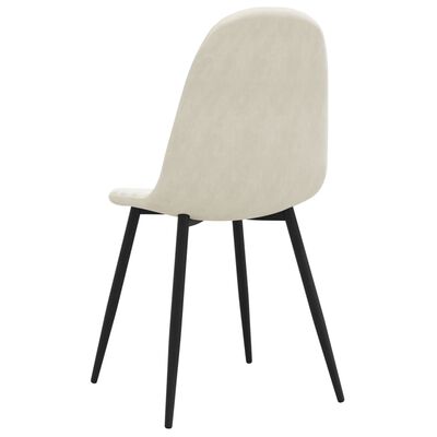 vidaXL Eetkamerstoelen 2 st fluweel crèmewit