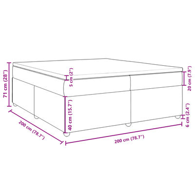 vidaXL Boxspring met matras stof donkergrijs 200x200 cm